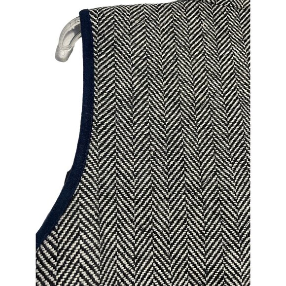 Honey Punch Womens Full Zip Linen Blend Herringbone Contrast Vest Pockets Size M - Picture 5 of 7